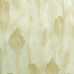 Gold beige color big bird feather natural full feather pattern texture carved finished wallpaper