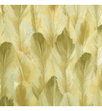 Brown gold beige color big bird feather natural full feather pattern texture carved finished wallpaper