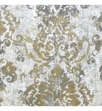 Traditional big damask brown green beige black color texture finished palace look pattern wallpaper
