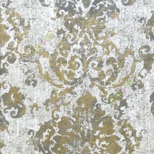 Traditional big damask brown green beige black color texture finished palace look pattern wallpaper