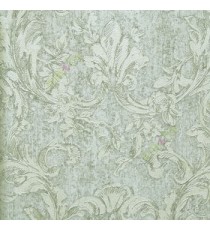 Traditional big damask grey beige cream color texture finished palace look pattern wallpaper