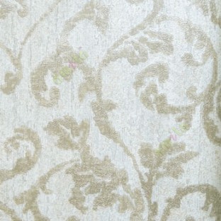 Green grey beige color texture finished traditional continue swirls embossed finished wallpaper