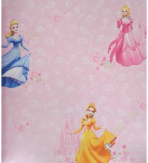 Kids pink blue rose barbie home décor wallpaper