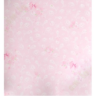 Kids pink white floral leave home décor wallpaper