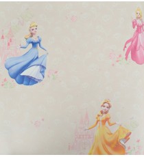 Kids yellow beige blue rose barbie home décor wallpaper