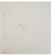 Kids pink white beige floral leaves home décor wallpaper