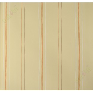 Kids brown white orange vertical lines home décor wallpaper