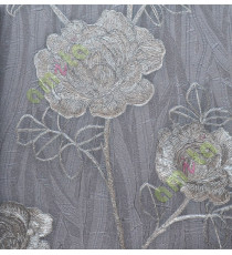 Black brown silver traditional with natural look floral design home décor