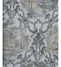 Black yellow white traditional design with real white house home décor wallpaper for walls