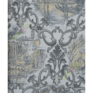 Black yellow white traditional design with real white house home décor wallpaper for walls
