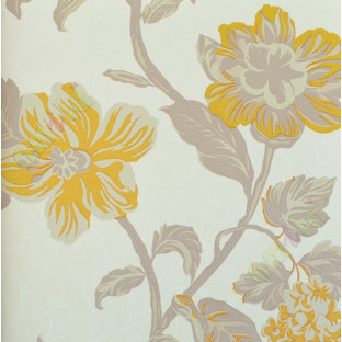 Yellow beige grey beautiful floral elegant design home décor wallpaper for walls