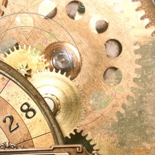 Green gold brown black pink color vintage machines gear clock screws holes numbers tools metal finished equipment homes décor wallpaper