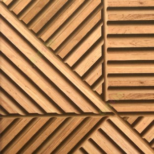 Dark brown maroon cream color natural wooden horizontal lines slanting wooden craft designs 3D patterns home décor wallpaper