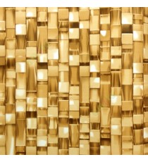 Gold brown cream color abstract designs geometric squares rectangle shape 3D crystal surface home décor wallpaper