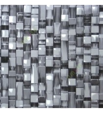 Black grey cream color abstract designs geometric squares rectangle shape 3D crystal surface home décor wallpaper