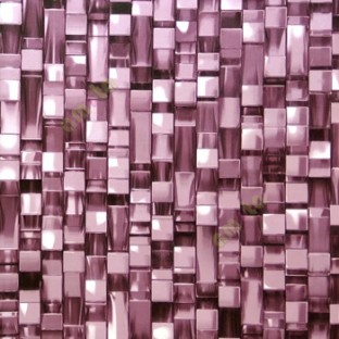 Purple cream brown color abstract designs geometric squares rectangle shape 3D crystal surface home décor wallpaper