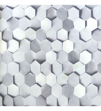 Grey white black color geometric hexagon shapes texture surface 3D honeycomb patterns home décor wallpaper