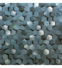 Blue black cream color geometric hexagon shapes texture surface 3D honeycomb patterns home décor wallpaper
