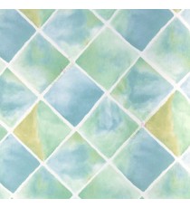 Contemporary patterns blue lemon green color geometric design squares with white crossing lines border diamond shape wallpaper