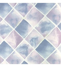 Contemporary patterns blue purple beige color geometric design squares with white crossing lines border diamond shape wallpaper