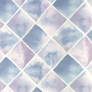 Contemporary patterns blue purple beige color geometric design squares with white crossing lines border diamond shape wallpaper