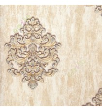 Grey brown gold blue color traditional big damask design swirls palace finished look wooden texture plank finished home décor wallpaper