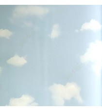Sky blue white color clouds brigh sky texture finished surface beautiful kids home décor wallpaper