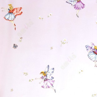 Pink yellow green orange purple blue white black color angles butterfly beautiful small flowers leaves wings frocks kids home décor wallpaper