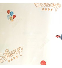 Orange blue white color disney logo flying balloons bright background disney texture surface kids home décor wallpaper