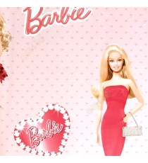 Red orange white pink color barbie small hearts background diamonds brown nice hair cute eyes kids home décor wallpaper
