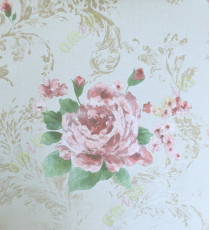 Beige red green brown color beautiful floral design home décor wallpaper for walls