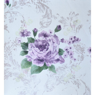 Purple green white silver color beautiful floral design home décor wallpaper for walls