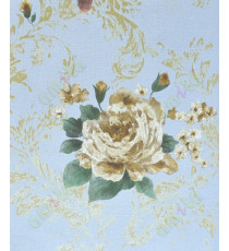 Yellow green brown blue color beautiful floral design home décor wallpaper for walls