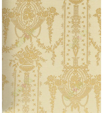 Solid dark gold colour traditional hanging floral vask home décor wallpaper for walls