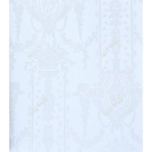 Pure white with sparkles colour traditional hanging floral vase home décor wallpaper for walls