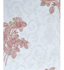 White maroon brown gold color traditional design with flower home décor wallpaper for walls