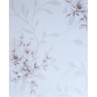 White purple brown silver horizontal stripes with beautiful natural floral design home décor wallpaper for walls