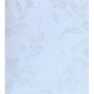 Pure white gold color beautiful floral design with texture background home décor wallpaper for walls