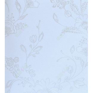 Pure white gold color beautiful floral design with texture background home  décor wallpaper for walls