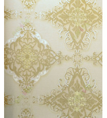 Gold beige grey color seamless big damask design home décor wallpaper for walls