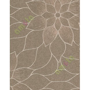 Gold brown texture big flower design home décor wallpaper for walls