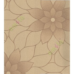 Yellow brown texture big flower design home décor wallpaper for walls