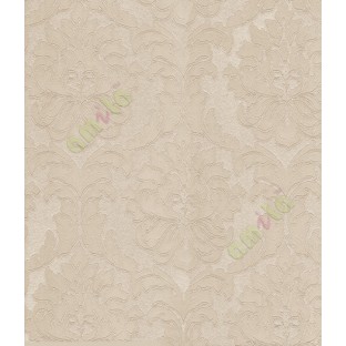 Yellow natural big floral motif design with self texture home décor wallpaper for walls