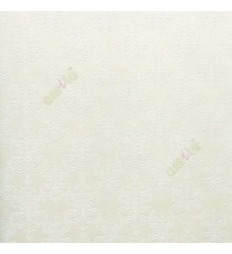 Cream color small traditional damask self design embossed finished texture surface with vertical thin lines wallpaper