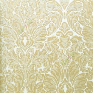 Very big damask design gold beige texture finished embossed floral leaf traditional pattern wallpaper