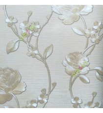 Grey silver color beautiful rose flower with long supporting stem leaf and small daisy flower pattern wallpaper