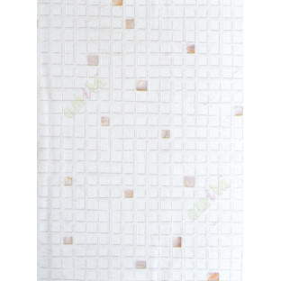 White background with purple green geometric squares stone cut piece finish home décor wallpaper for walls