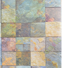 Yellow brown green copper square stone pieces home décor wallpaper for walls