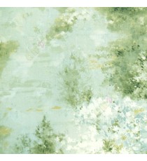 Green yellow beige color trees and flower in blurry design wallpaper