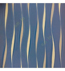 Blue silver color vertical flowing lines with self texture patterns wallpaper